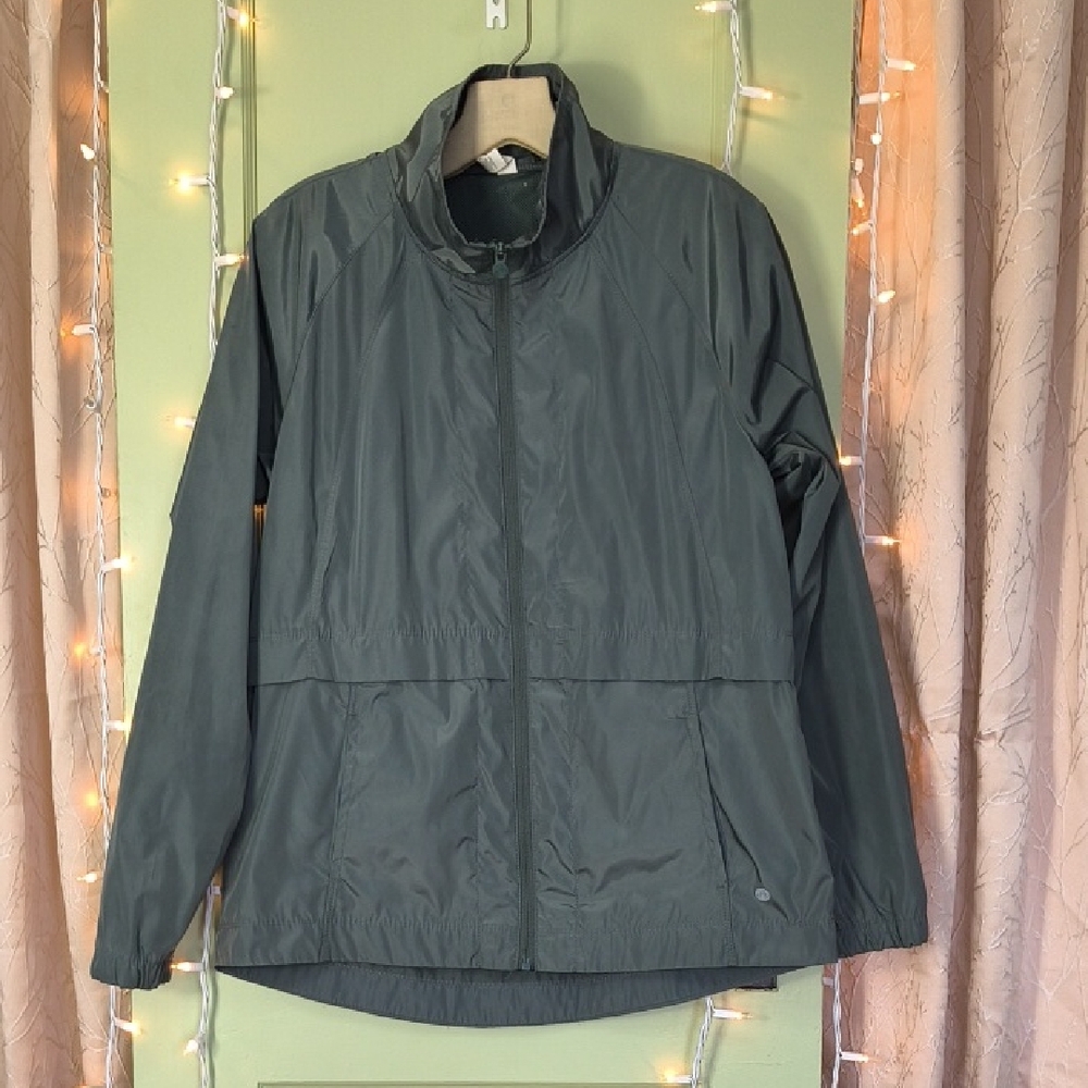 Women's Apana M mockneck Windbreaker Jacket dark cement grey 🩶